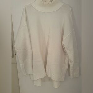 Free People Oversized Cowl Neck Sweater in White
